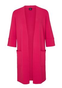 s.Oliver BLACK LABEL, Damen Lange Strickjacke mit Trompetenärmeln, Pink