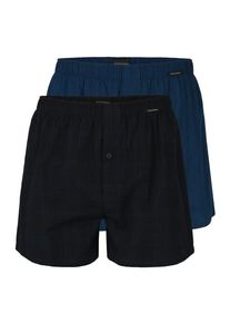 Schiesser, Herren Boxershorts, Dunkelblau / Petrol