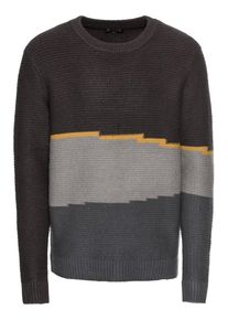Review, Herren Strickpullover 'CN LANDSCAPE', Blau / Grau / Anthrazit