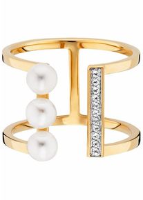 CAI Ca&iuml;, Damen Perlenring 'pure white', Gold