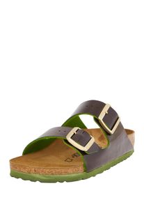 Birkenstock, Damen Ledersandale 'Arizona', Braun / Grün