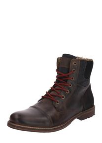 Bullboxer, Herren Schn&uuml;rstiefel, Dunkelbraun / Rubinrot