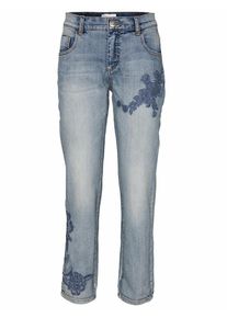 Heine, Damen Stickereijeans, Blue Denim