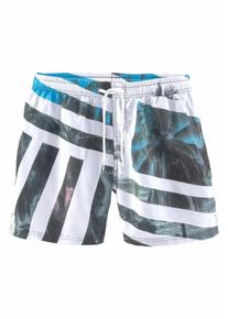 Buffalo, Herren Badeshorts, Türkis / Weiß