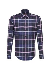 Seidensticker, Herren Hemd, Navy / Lila / Dunkellila / Wei&szlig;