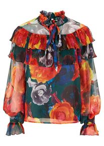 Y.A.S, Damen Bluse, Blau / Rot