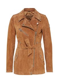 Freaky Nation, Damen Lederjacke mit Gürtel 'Modern Times', Cognac