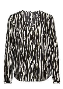 s.Oliver BLACK LABEL, Damen Bluse, Schilf / Schwarz / Weiß