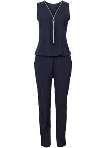 bonprix, Damen Jumpsuit mit Rei&szlig;verschluss, Navy