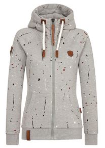 Naketano, Damen Sweatjacke, Graumeliert / Rot / Schwarz