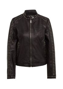 Tom Tailor, Damen Lederjacke, Schwarz