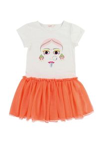 Billieblush, Mädchen Jerseykleid mit Tüllrock, Dunkelorange / Weiß