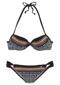 JETTE, Damen Push-up-Bikini, Mischfarben / Schwarz