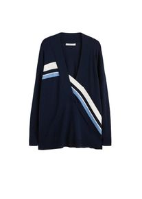 Violeta by Mango, Damen Pullover 'London', Ultramarinblau / Cyanblau / Weiß
