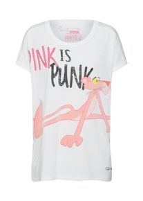 FROG BOX Frogbox, Damen Shirts 'T-Shirt pink panther sitting', Wei&szlig;