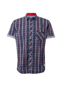 Tom Tailor, Herren Hemd, Nachtblau / Royalblau / Rot / Weiß