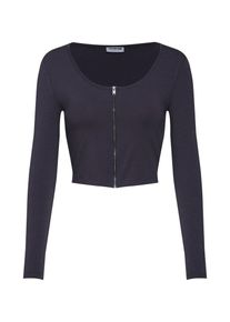 Noisy may, Damen Shirt 'NMLAILA L/S ZIP CROP TOP', Anthrazit