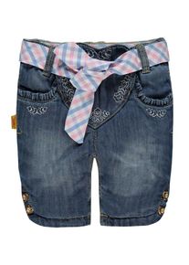 Steiff Collection, M&auml;dchen Jeans-Kniebundhose M&auml;dchen Baby, Beige / Blau / Blue Denim / Rosa / Wei&szlig;