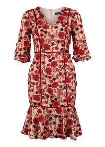 Apart, Damen Cocktailkleid, Beige / Hellbraun / Rot