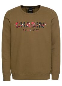 CHASIN' CHASIN', Herren Sweatshirt 'LOW', Braun / Khaki / Rot