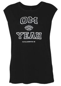Natural Born Yogi, Damen Yoga-top 'om Yeah', Schwarz