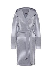 Schiesser, Damen Morgenmantel, Hellgrau / Wei&szlig;