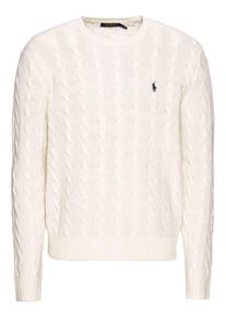 Polo Ralph Lauren, Herren Pullover 'LS CABLE CN-LONG SLEEVE-SWEATER', Eierschale