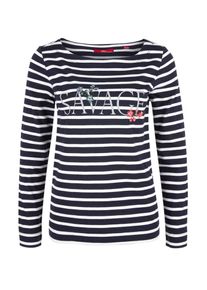 s.Oliver RED LABEL, Damen Ringelshirt, Navy / Weiß