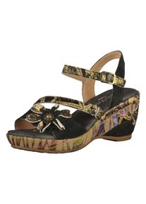 Laura Vita, Damen Sandalen, Beige / Schwarz