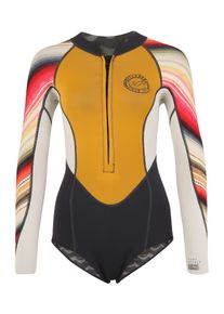 Billabong, Damen Bademode 'salty dayz ls spring', Senf / Dunkelgrau / Wei&szlig;