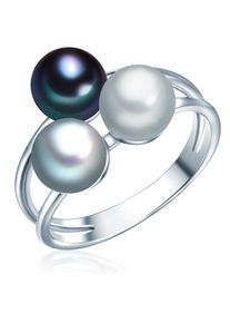 Valero Pearls, Damen Silberring mit Süßwasser-Zuchtperlen, Enzian / Silber