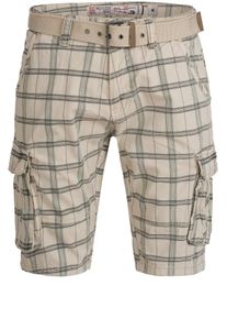 INDICODE JEANS, Herren Cargohosen 'Monroe Check', Beige / Grün