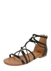 Buffalo, Damen Riemchensandale, Braun / Gold / Schwarz