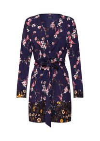 boohoo, Damen Kleid 'FLORAL BUTTON THROUGH BELTED WRAP DRESS', Navy / Rosa