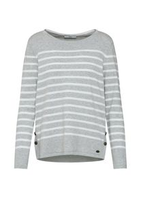 EDC by Esprit, Damen Pullover, Hellgrau / Wei&szlig;