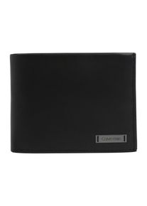 Calvin Klein, Herren Geldbörse 'SMOOTH PLAQUE', Schwarz