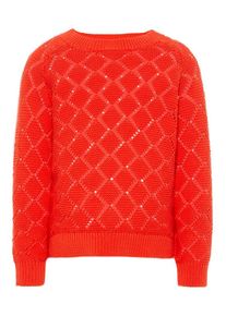 name it, M&auml;dchen Strickpullover, Orangerot