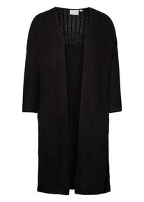 JUNAROSE, Damen Lange gestrickte Strickjacke, Schwarz