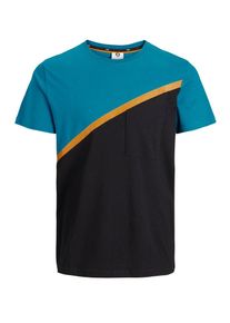Jack & Jones JACK & JONES, Herren T-Shirt, Blue Denim / Hellorange / Schwarz