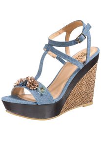Bullboxer, Damen Keilsandaletten, Blue Denim
