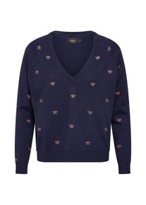 Only, Damen - Pullover & Strickjacken 'onlSEIJA L/S PULLOVER BOX KNT', Nachtblau / Gold
