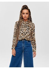 Only, Damen Hemd, Kastanienbraun / Cappuccino / Gold