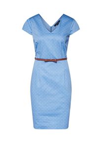 comma, Damen Kleid, Blau / Weiß