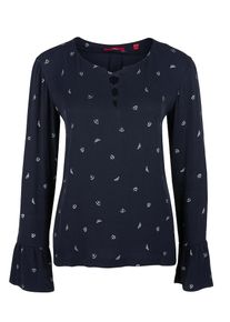 s.Oliver RED LABEL, Damen Bluse mit Metallic-Mustert, Navy