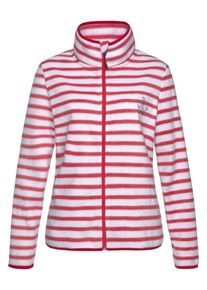 NAVIGAZIONE, Damen Fleecejacke, Pastellrot / Wei&szlig;