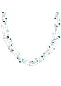 Valero Pearls, Damen Kette mit S&uuml;&szlig;wasser-Zuchtperlen und Kristallen von Swarovski , bunt