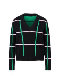 ONE MORE STORY, Damen Pullover, Smaragd / Altrosa / Schwarz