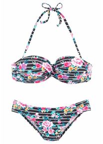 s.Oliver RED LABEL, Damen Bikini, Petrol / Pink / Schwarz
