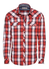 Tom Tailor Denim, Herren Hemd, Dunkelblau / Rot / Weiß