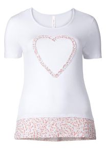 sheego Trend, Damen Trend T-Shirt, Rosa / Wei&szlig;